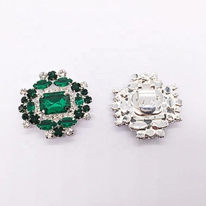 custom green diamond adjustive clip shoe buckle accessories for shoes high heel decoration