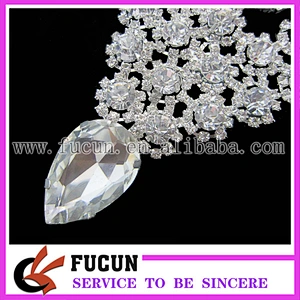 wholesale 18.5*8cm sew on rhinestone appliques for bride wedding