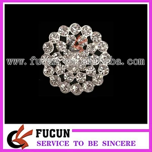 Rhinestone Crystal Bridal Wedding Flower Bouquet Cake Round Brooch Pin