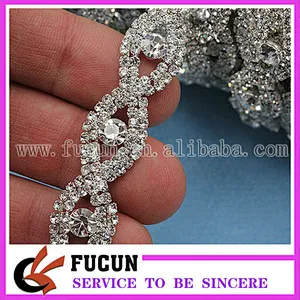 Rhinestone Applique Crystal Trim for Bridal Sash
