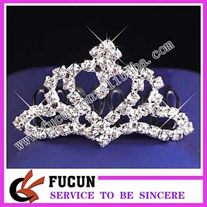 Lovely princess happy birthday party tiaras/crowns cheap heart tiara for girls