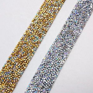 wholesale Iridescent chaton rhinestone crystals on iron-on film  resin trimming