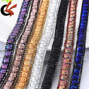 New arrival hot fix iron on rhinestone resin trimming