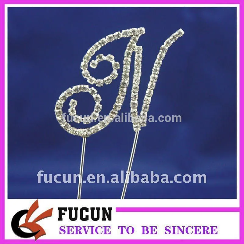 wholesale personalized crystal rhinestone diamond wedding cake topper decorating