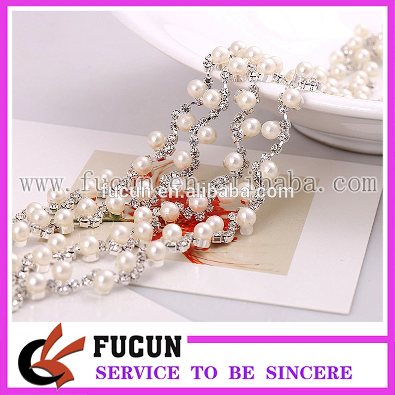 costume applique silver pearls rhinestone trims