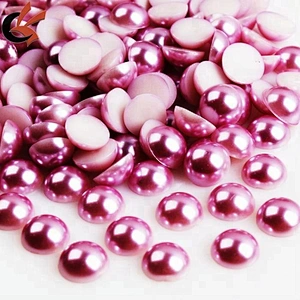 Factory 2mm-25mm loose ABS imitation half cut round pearls