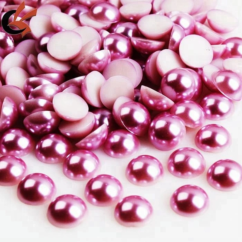 Factory 2mm-25mm loose ABS imitation half cut round pearls