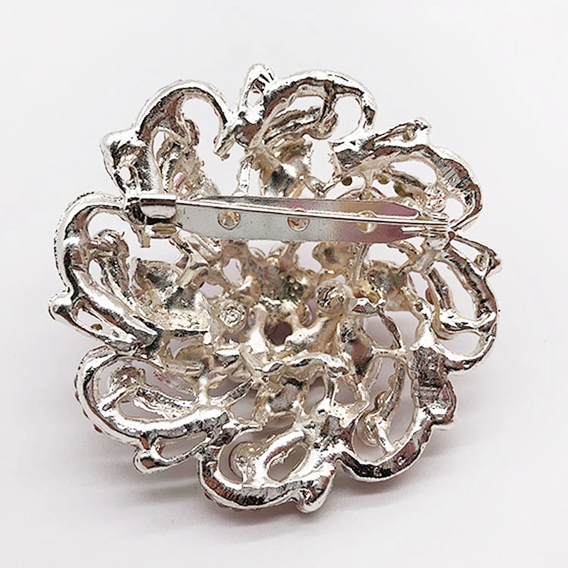 factory zinc alloy crystal jewelry brooch in bulk