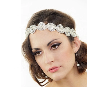 crystal wedding rhinestone embellished bridal sash laces appliques hairband trims