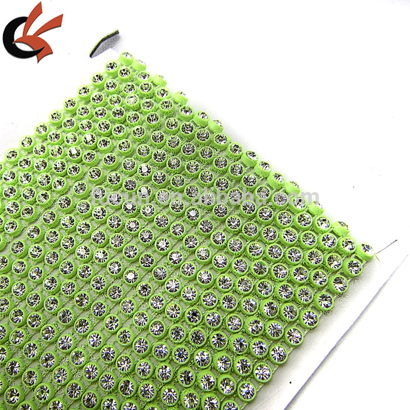 green base,crystal rhinestone plastic rhinestone banding whole