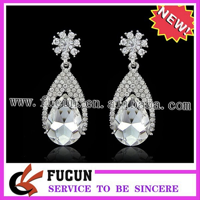 Vintage Style Rhinestone Wedding Teardrop Earrings