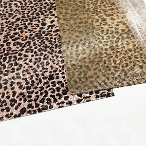 New arrive products hot fix sexy leopard print sheet rhinestone motif mesh for handbag and shoe