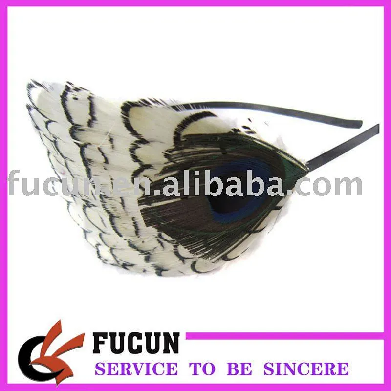 fashional white feather headband