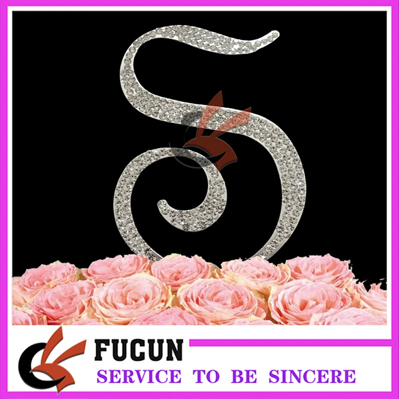 crystal letter wedding cake topper decoration centerpieces