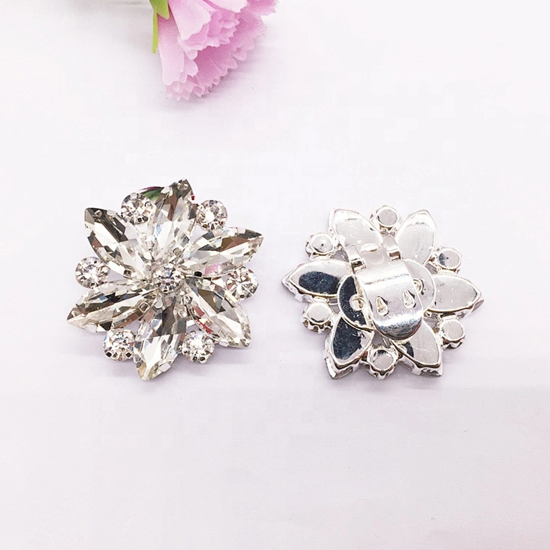 High-heel Shoe Sandals Clip Clasp Buckle Rhinestone Flower Shoe Accessories