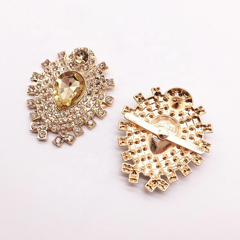 Factory shoe accessories decoration rhinestone light metal material crystal shoe ornament buckle