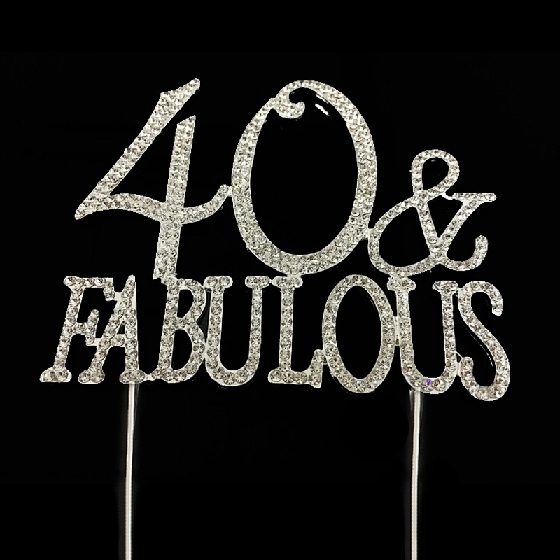 Wedding Occasion Decoration Item silver plating 40 fabulous rhinestone  cake topper