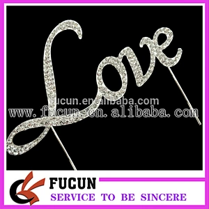 Fashion wedding favors LOVE rhinestone cake topper wedding decorations new products 2016