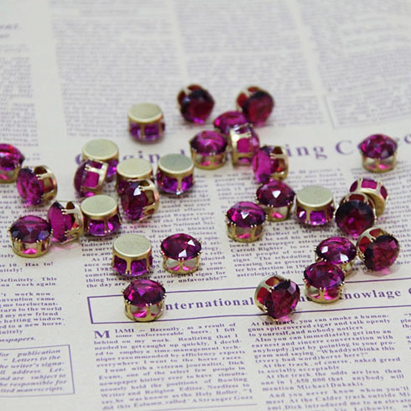 4mm 6mm 8mm 10mm gold claw setting crystal rhinestones beads wholesale