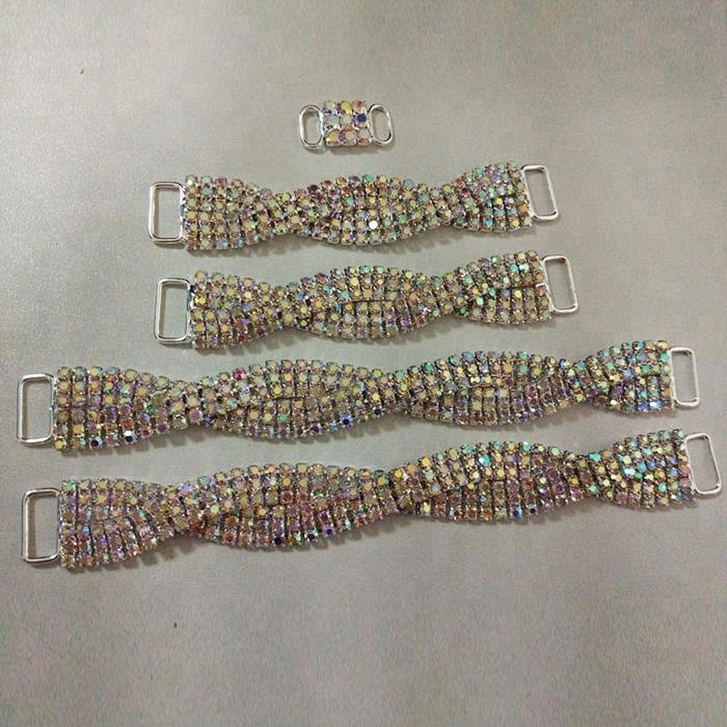 Wholesale Twisted Row Rhinestone Bikini Connector