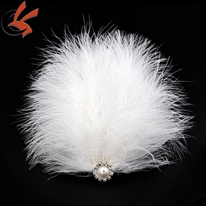 wedding feather head piece white headband feather pad