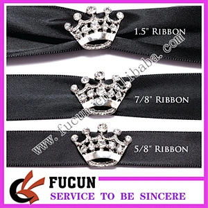 wholesale rhinestone ribbon crown buckles for wedding invitation