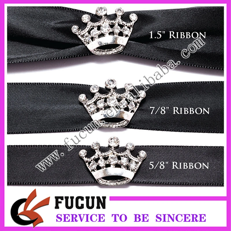 wholesale rhinestone ribbon crown buckles for wedding invitation