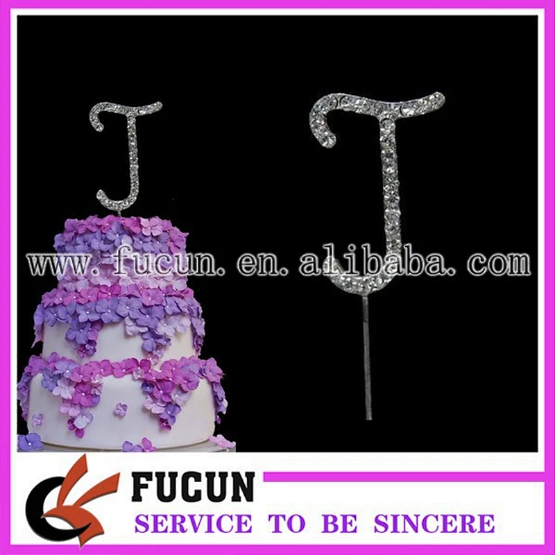 4.5cm sparkling Letter J wedding cake topper cupcake topper