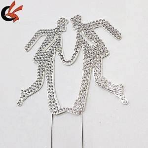 Wedding Gay Cake Topper Homosexual Males Dancing Rhinestone Cake Topper