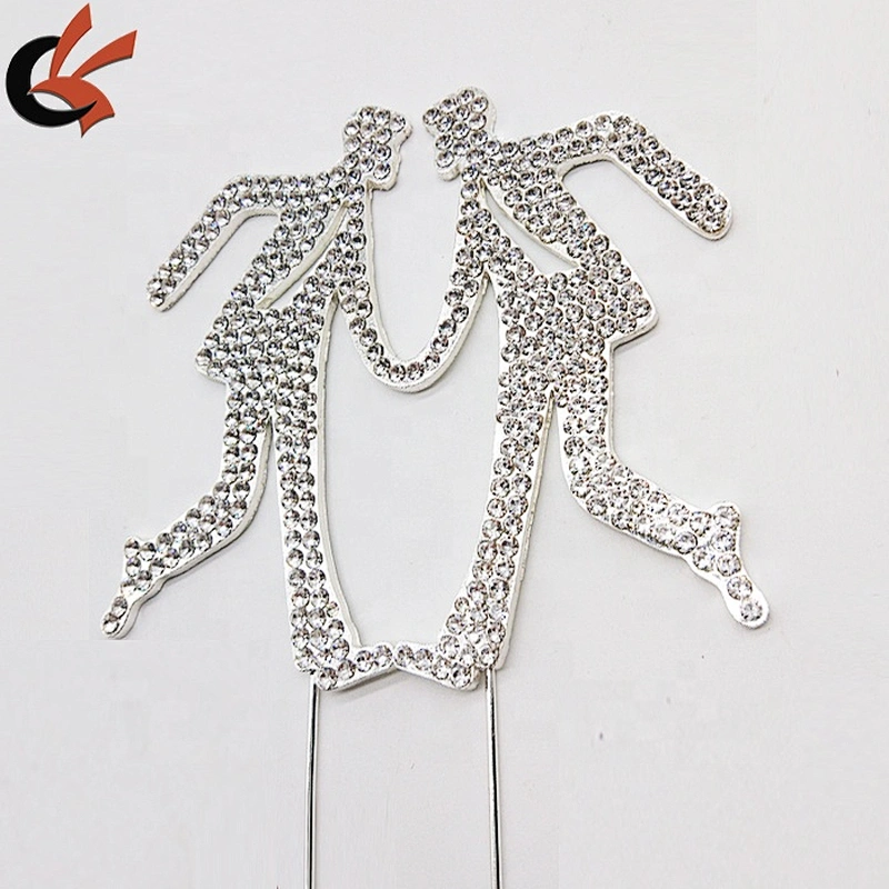 Wedding Gay Cake Topper Homosexual Males Dancing Rhinestone Cake Topper