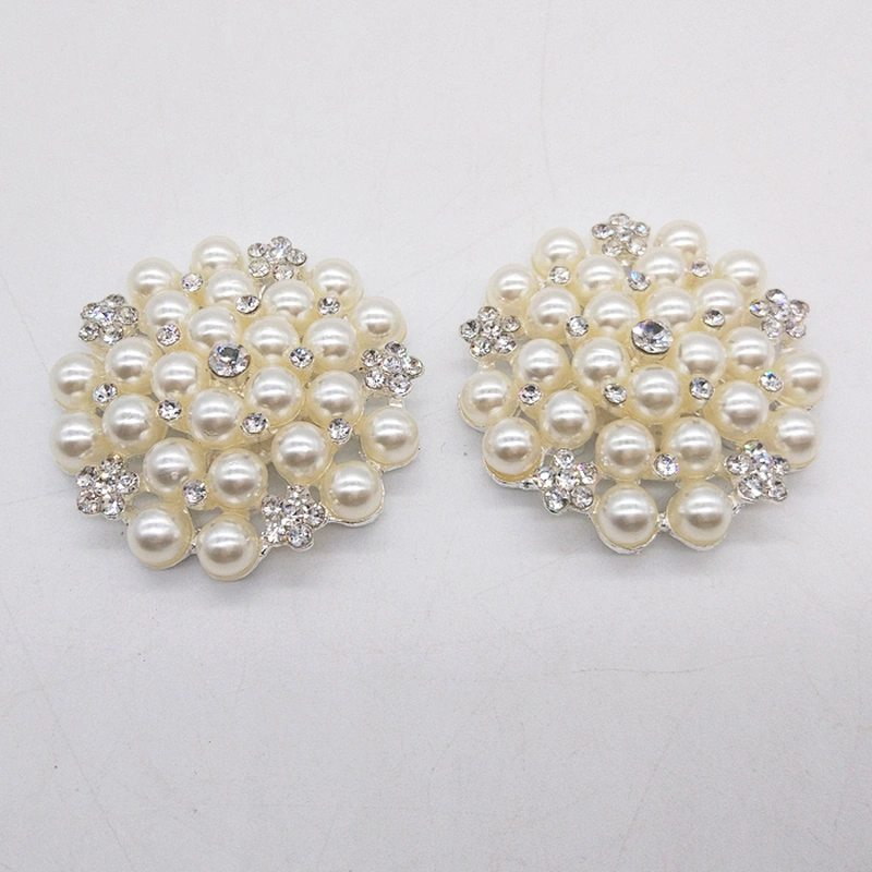 New wholesale ivory pearl crystal rhinestone shoe clip