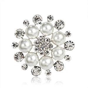 Faux Pearl Flower Embellishments Flatback Pearl Buttons for Wedding Party Home Decoration and DIY Crafts