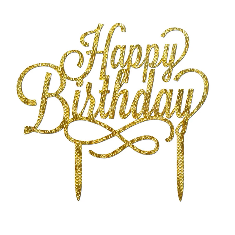 New Hot sale Baking decorating glitter acrylic birthday cake topper
