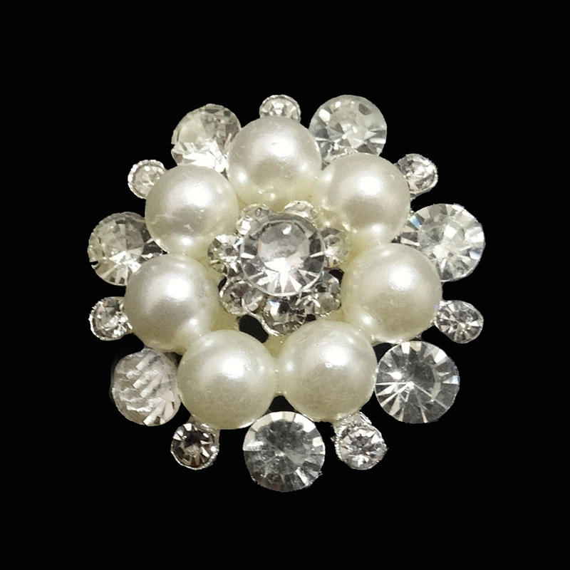 30MM RHINESTONE SILVER PEARL BROOCH FOR WEDDING