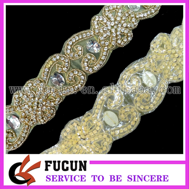 crystal rhinestone  trim for wedding bride sash decoration