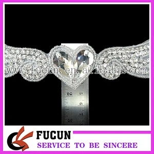 Wedding Rhinestones Applique Trimming/Bridal Sash Embroidery Designs for women dresses