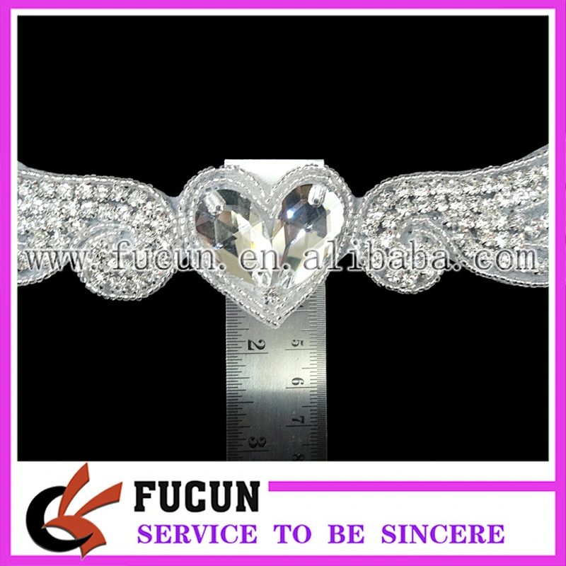 Wedding Rhinestones Applique Trimming/Bridal Sash Embroidery Designs for women dresses