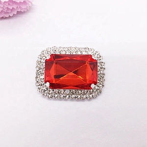 Hot selling superior quality women fashion shoe red color crystal jewelry shoe clip buckle