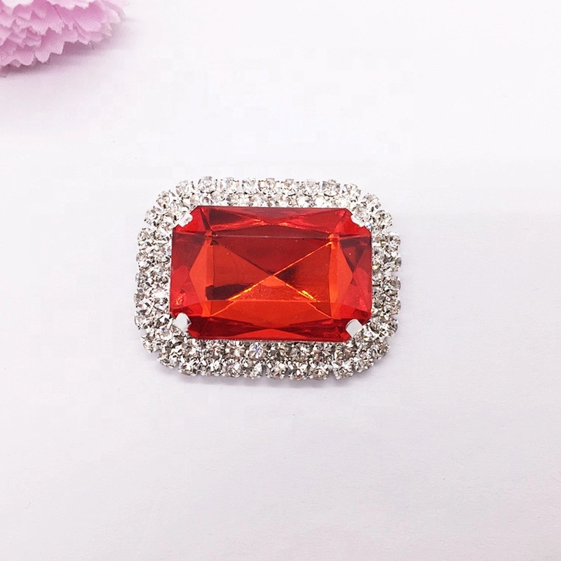 Hot selling superior quality women fashion shoe red color crystal jewelry shoe clip buckle
