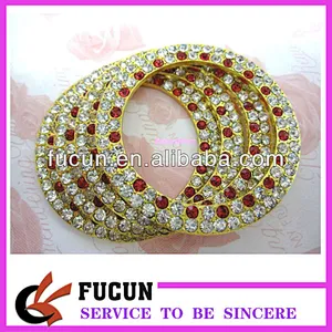 colorful diamond double ring / round rhinestone slider buckles
