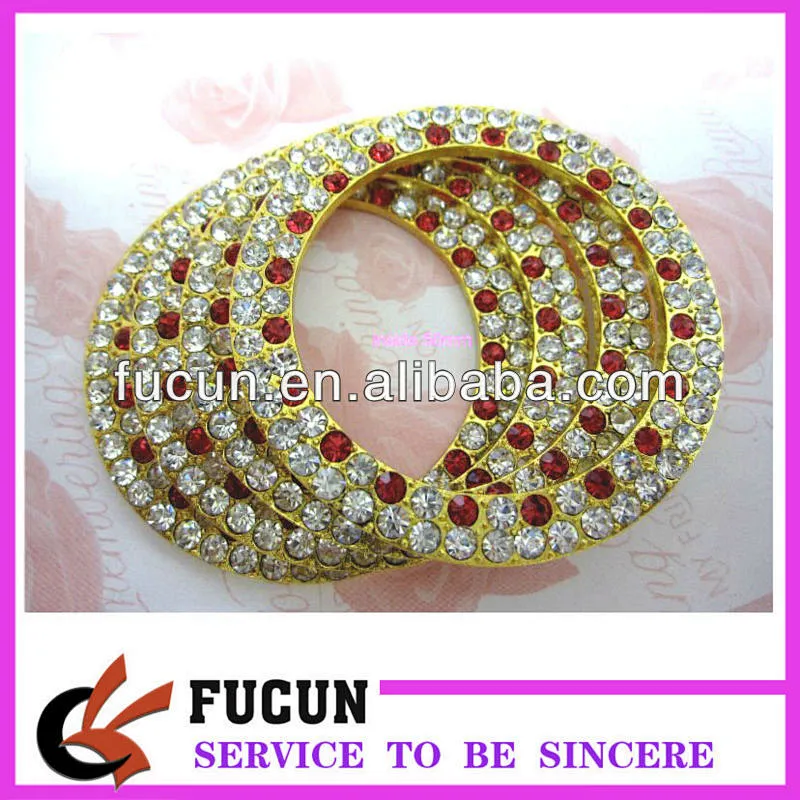 colorful diamond double ring / round rhinestone slider buckles