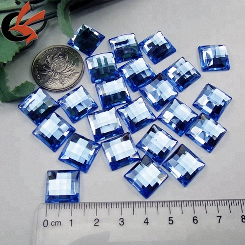 square shape acrylic sew on stones