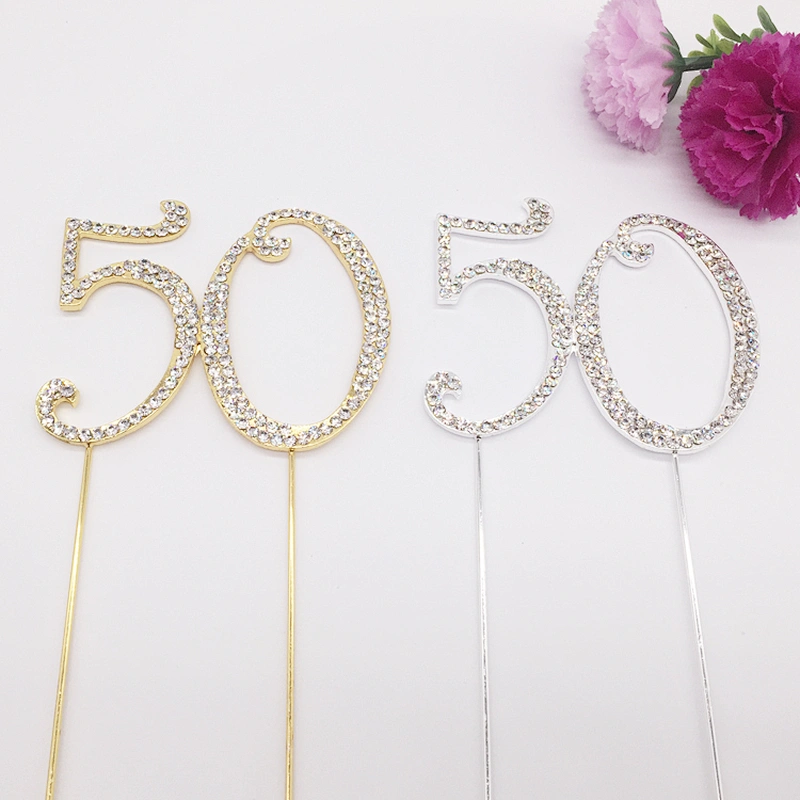 Hot Sale Cake Accessory Event & Party Cake Decoration 50th Birthday Cake Topper