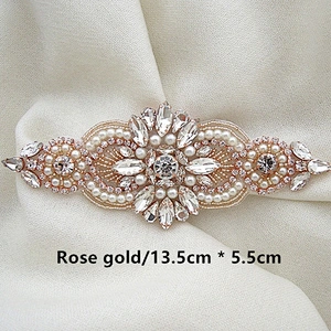 Handmade Bridal Wedding Costume Dress Crystal Rhinestone Flower Patches Applique