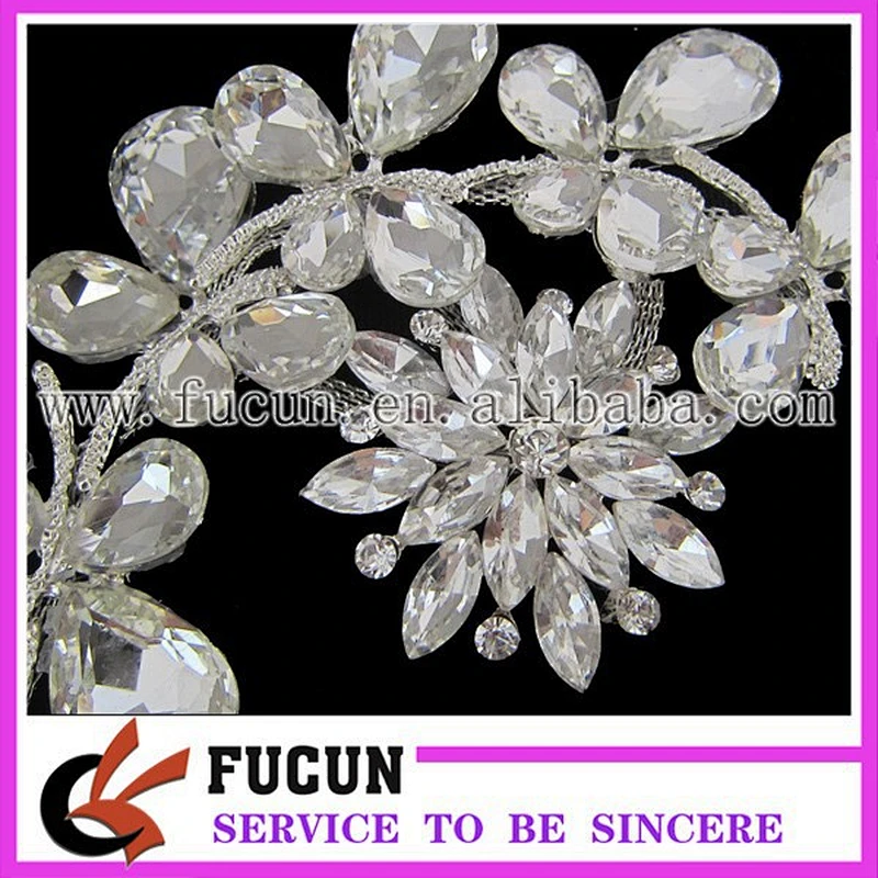 Sparkling Beautiful Lady Clear Crystal Rhinestone Fasion Sewing On Applique