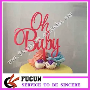Personalized Acrylic Traditional Design Decoration Oh baby acrylic cake topper cake pick