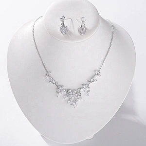 2019 Hot Crystal Zircon Jewelry Earring Necklace Wedding Jewelry Set