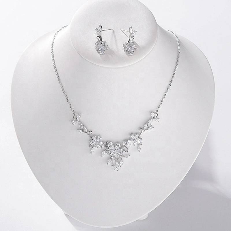 2019 Hot Crystal Zircon Jewelry Earring Necklace Wedding Jewelry Set