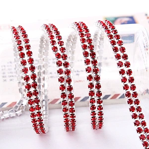 Sew-On Technics and wedding,Garment,Nail Art,Shoes,Bags Use decoration colorful crystal rhinestone trim for dress