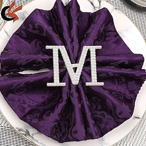 wholesale wedding letter decorative plating silver pearl letter napkin ring